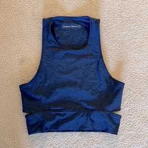 Outdoor voices workout open back crop top. Size S. Comes with matching shorts